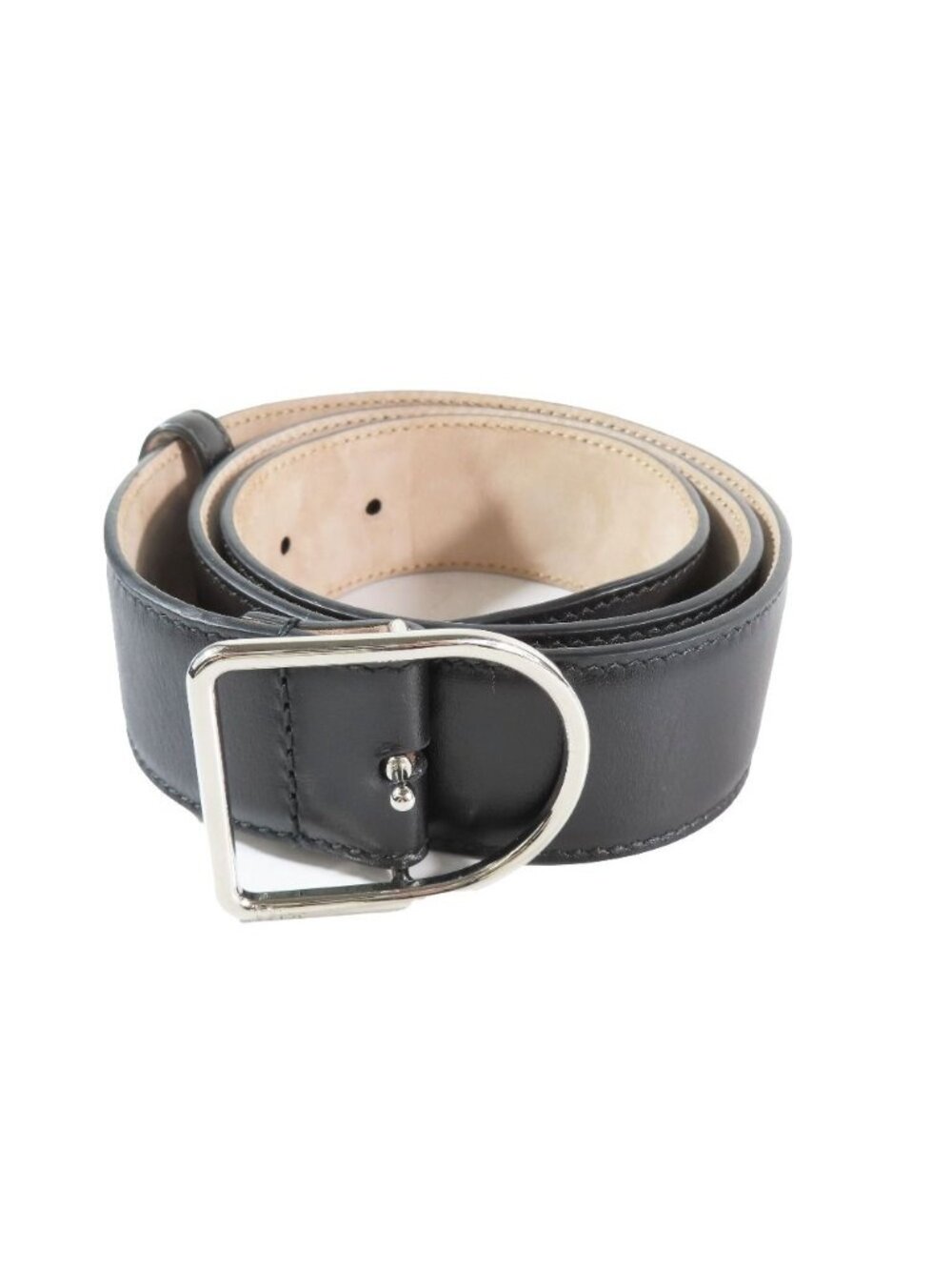 Dior Dlogo Buckle Leather Belt Black Silver - Picture 3 of 8